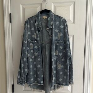 POL Star Pattern Denim Jacket